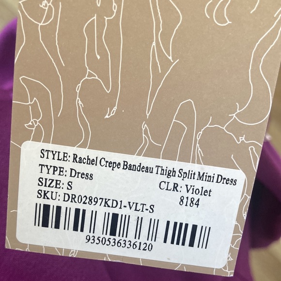 Meshki Rachel Crepe Bandeau Thigh Split Mini Dress - Picture 5 of 5